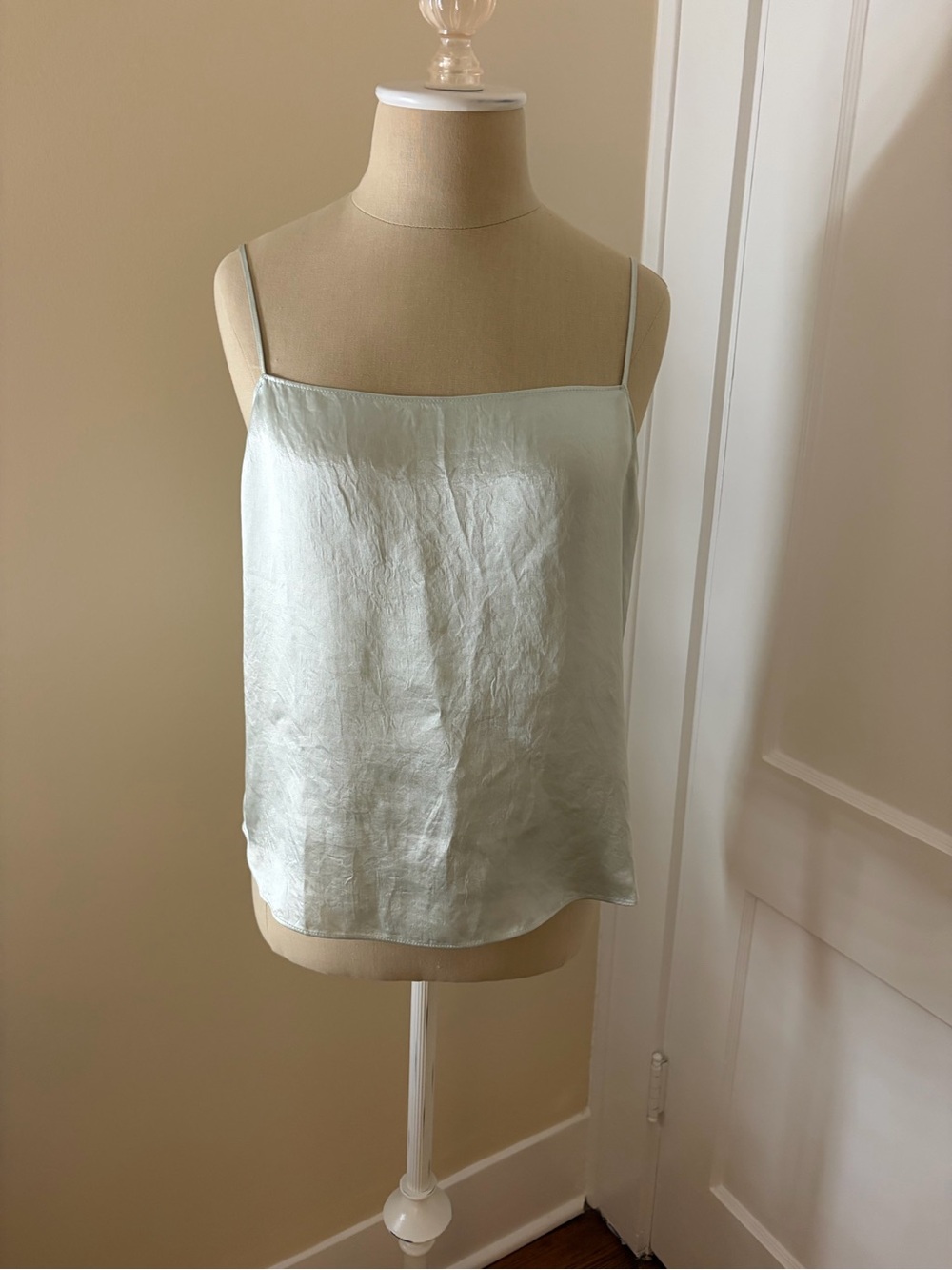 Babaton Light Sage Satin Spaghetti Strap Camisole